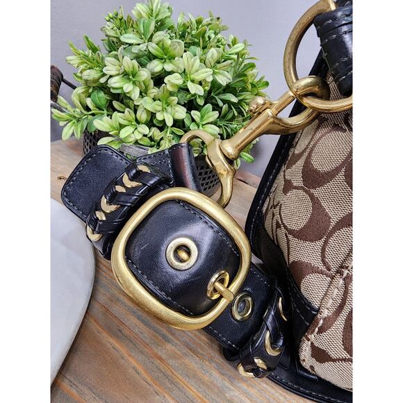 COACH AUTHENTIC BLEEKER SIGNATURE CANVAS LEATHER FLAP SHOULDER BAG 11434 - Picture 8 of 16